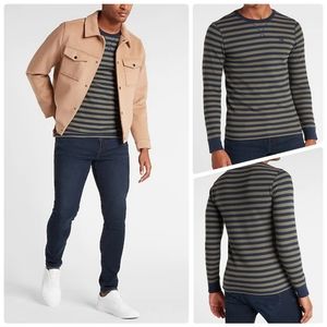 Express Striped Waffle Knit Shirt